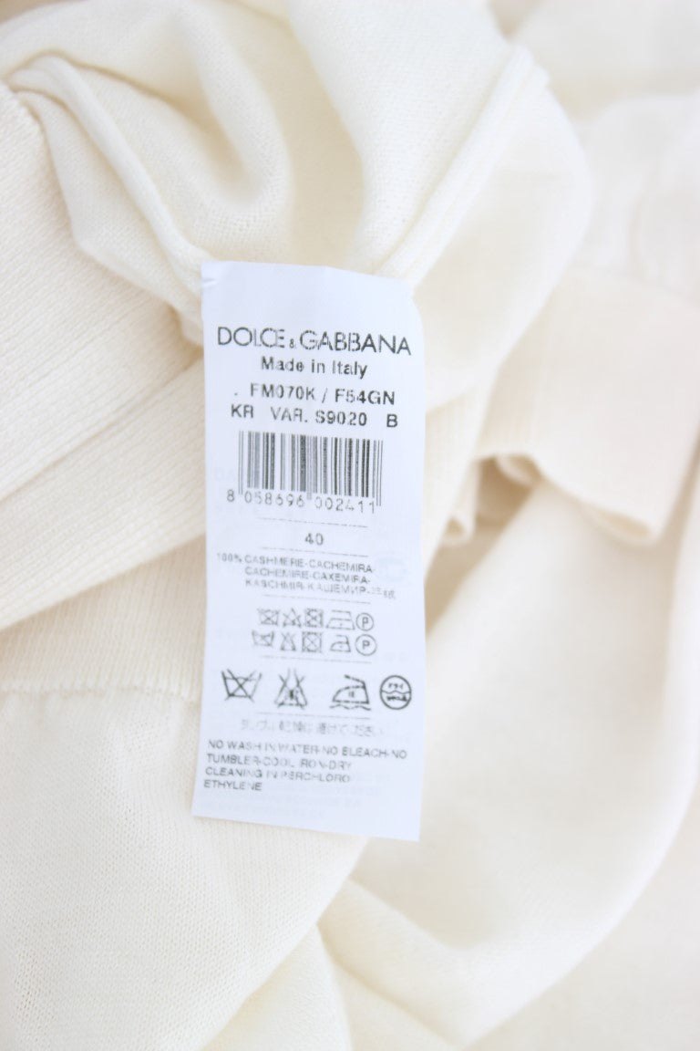 Dolce & Gabbana White 100% Cashmere Sweater | Regal Royce