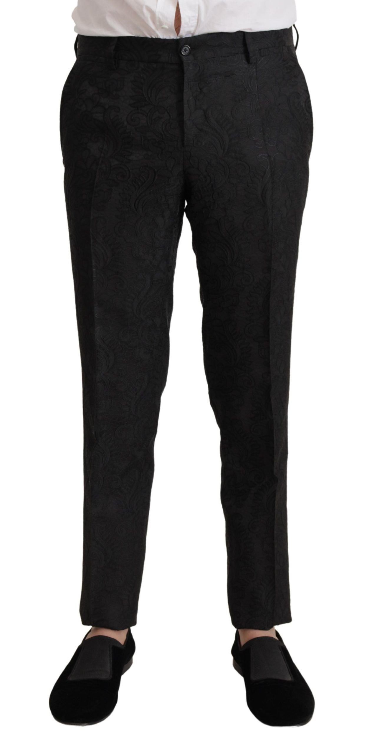 Dolce & Gabbana Black Brocade Formal 2 Piece MARTINI Suit | Regal Royce