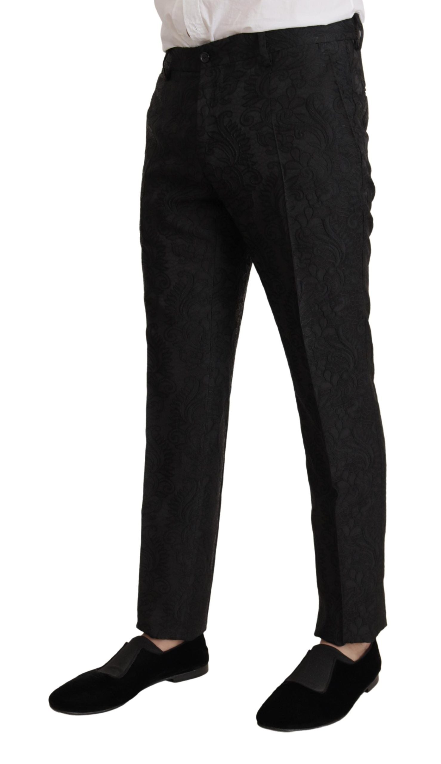 Dolce & Gabbana Black Brocade Formal 2 Piece MARTINI Suit | Regal Royce