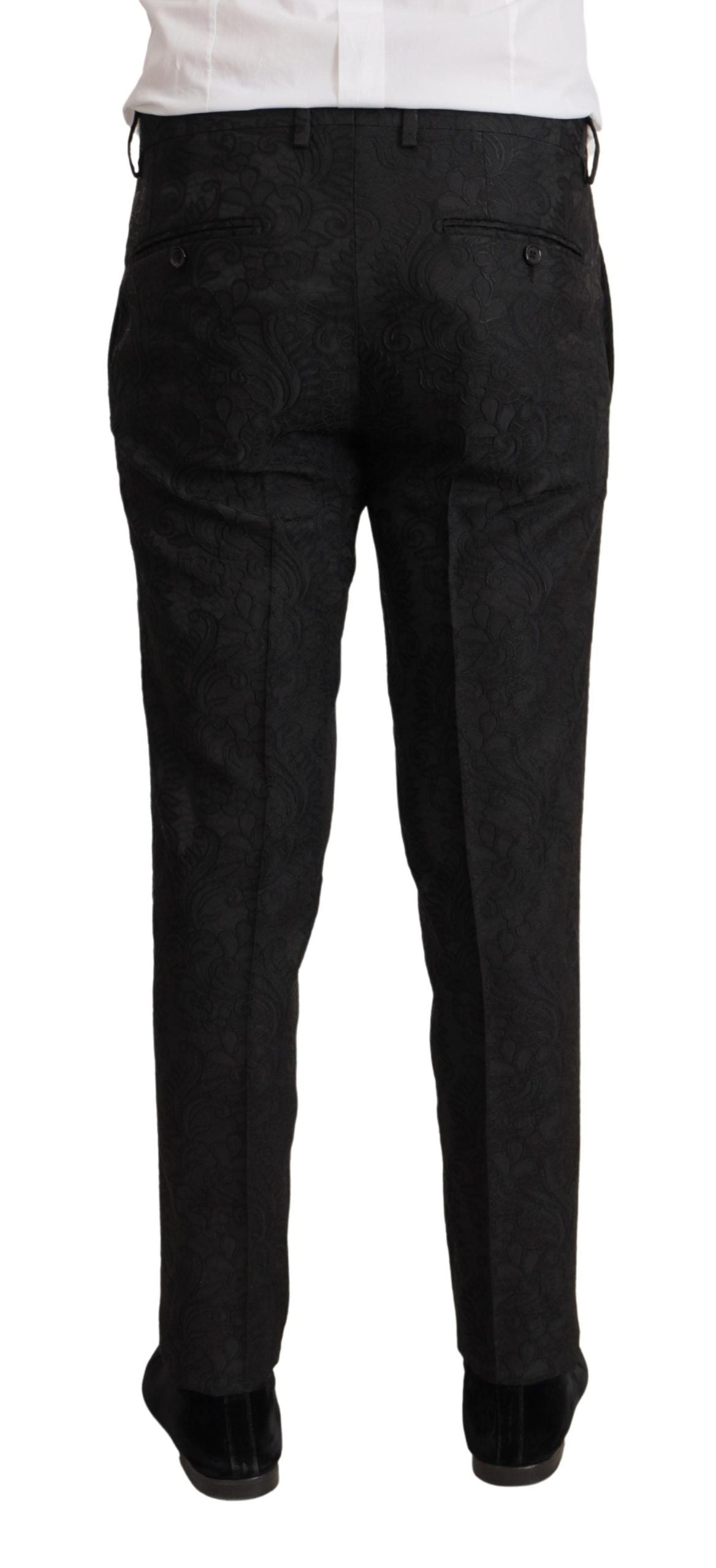 Dolce & Gabbana Black Brocade Formal 2 Piece MARTINI Suit | Regal Royce