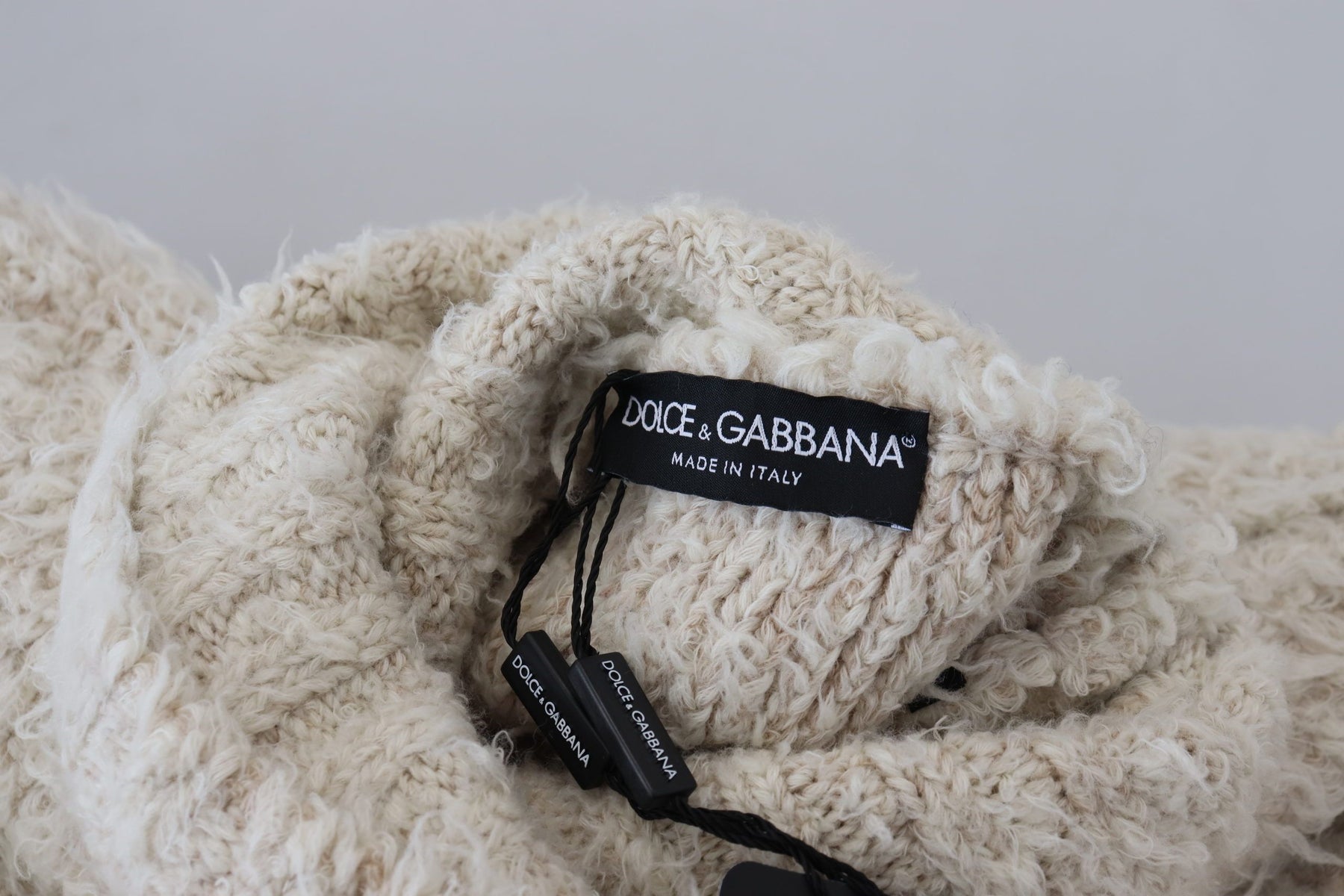 Dolce & Gabbana Cream Wool Knit Turtleneck Pullover Sweater | Regal Royce