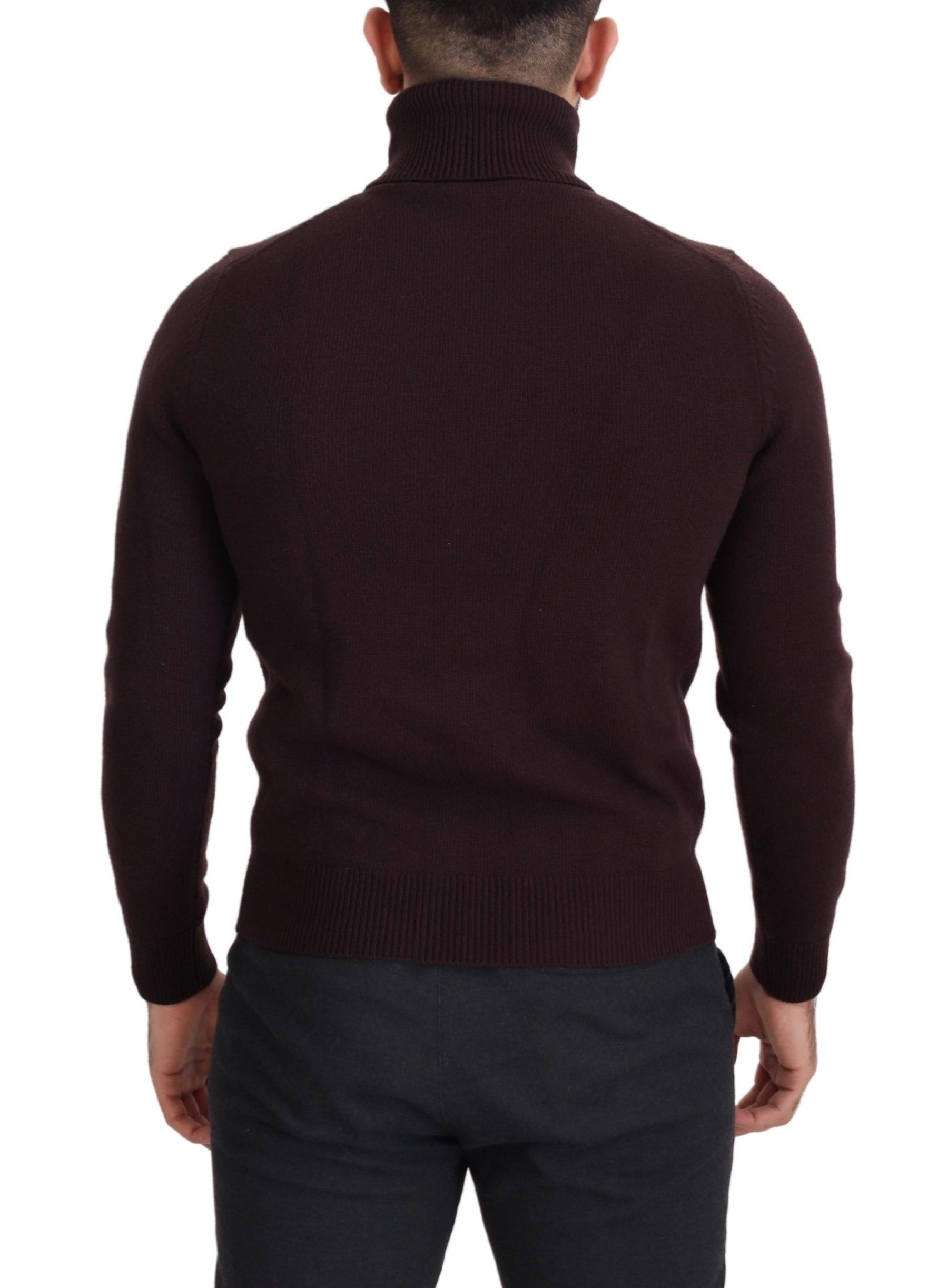 Dolce & Gabbana Brown Wool Turtle Neck Pullover Sweater | Regal Royce