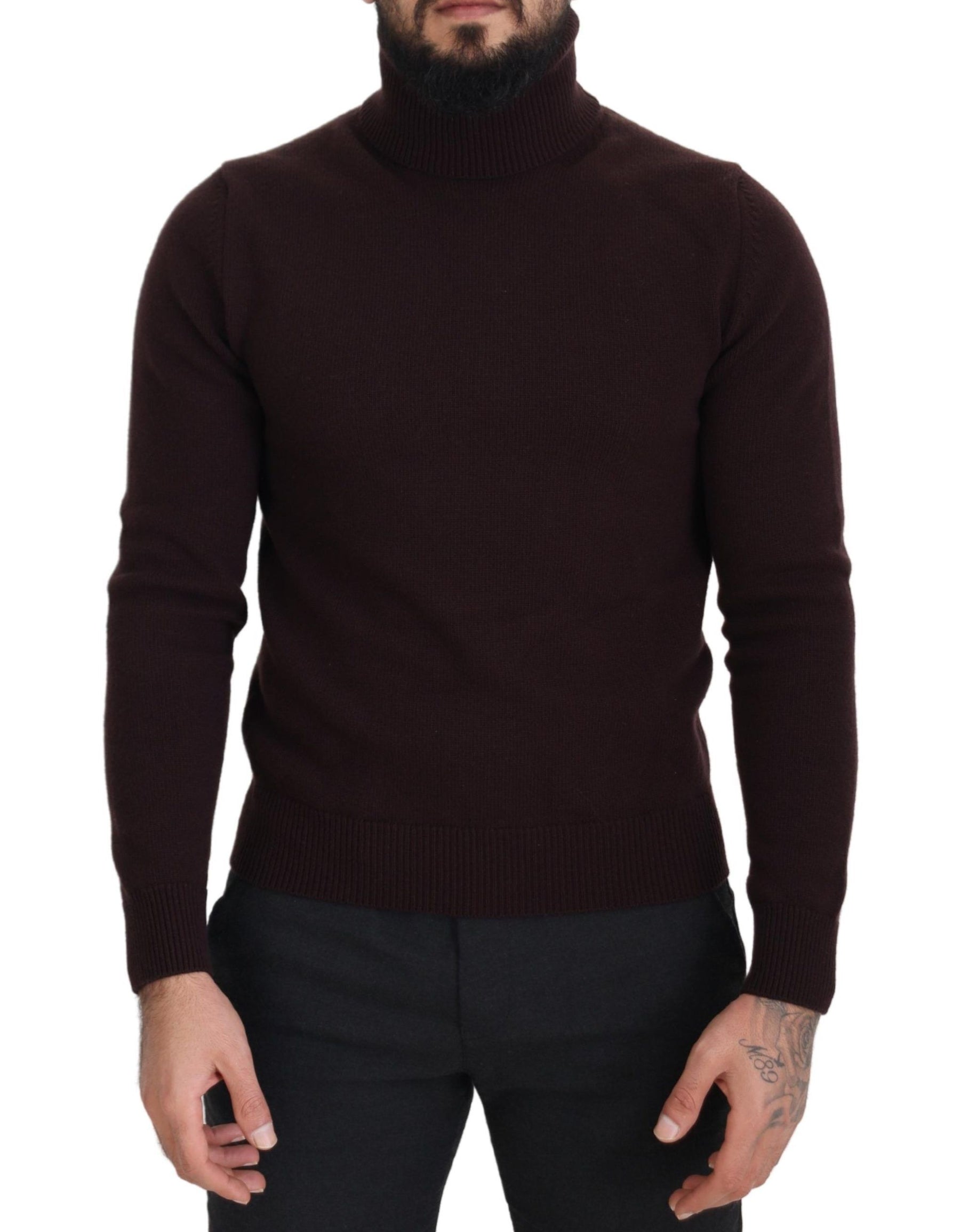 Dolce & Gabbana Brown Wool Turtle Neck Pullover Sweater | Regal Royce