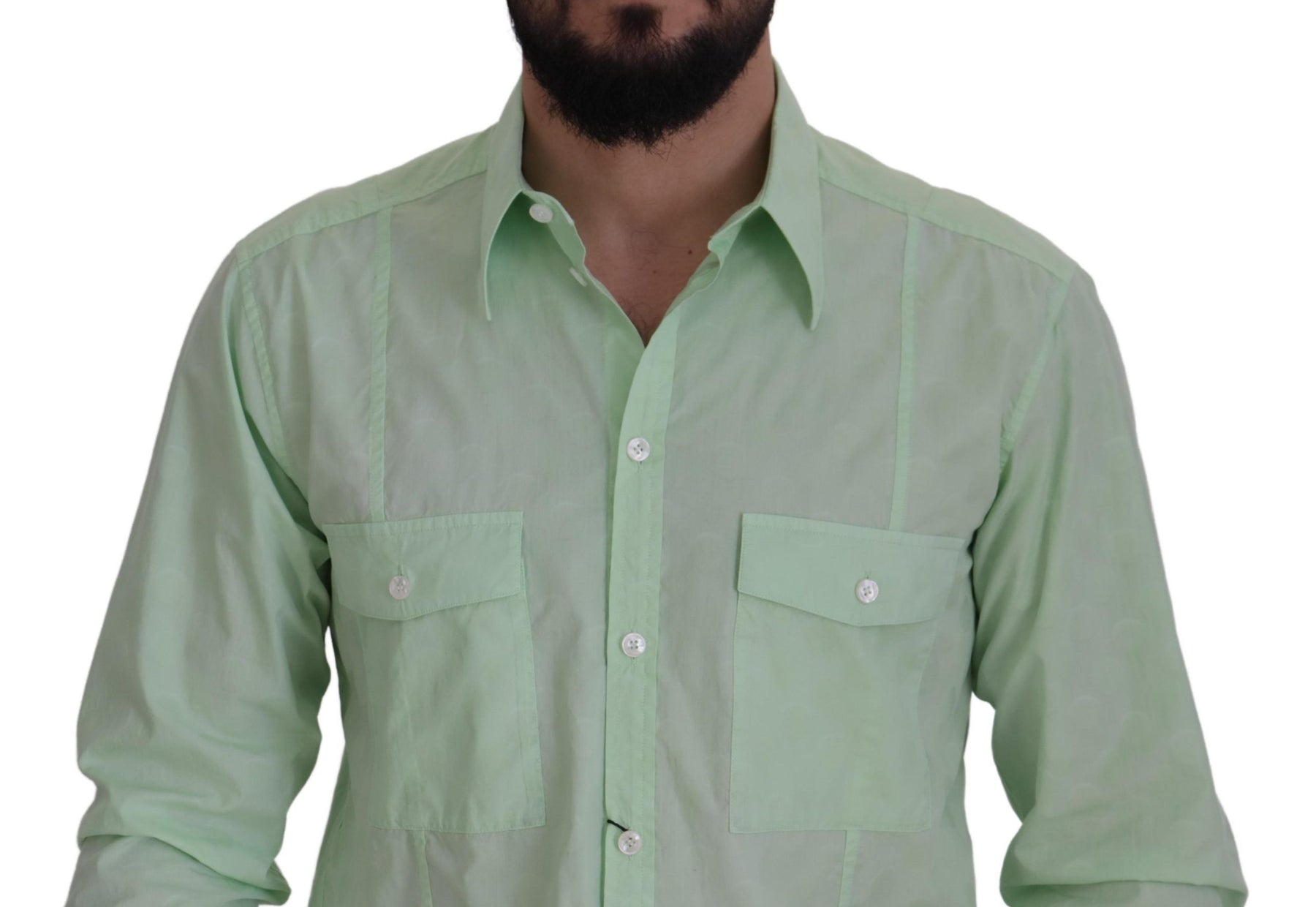 Dolce & Gabbana Mint Green Long Sleeves Button Down Shirt | Regal Royce