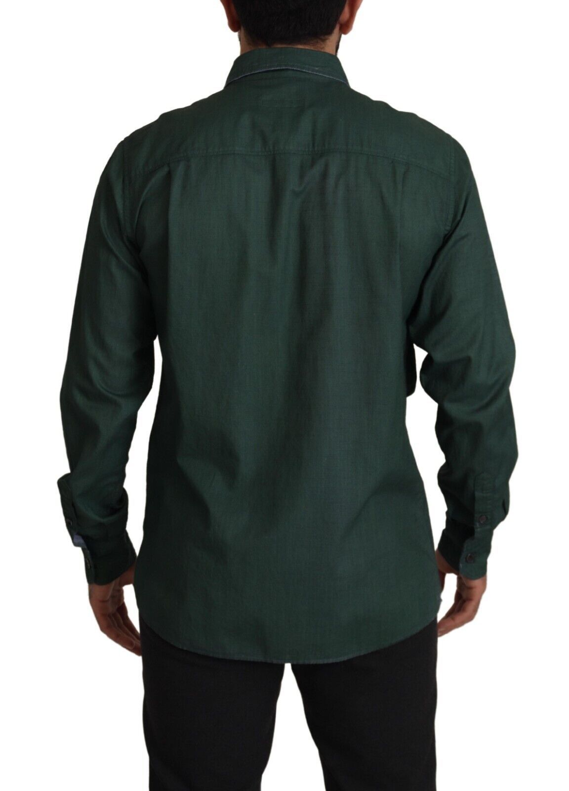 Dolce & Gabbana Dark Green Button Down Long Sleeves Shirt | Regal Royce