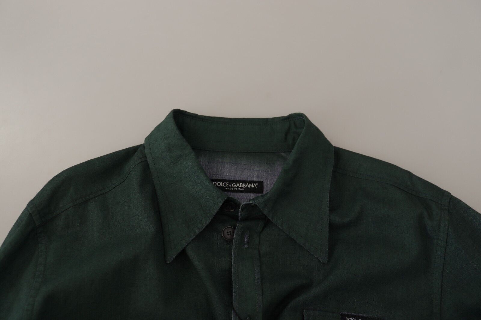 Dolce & Gabbana Dark Green Button Down Long Sleeves Shirt | Regal Royce