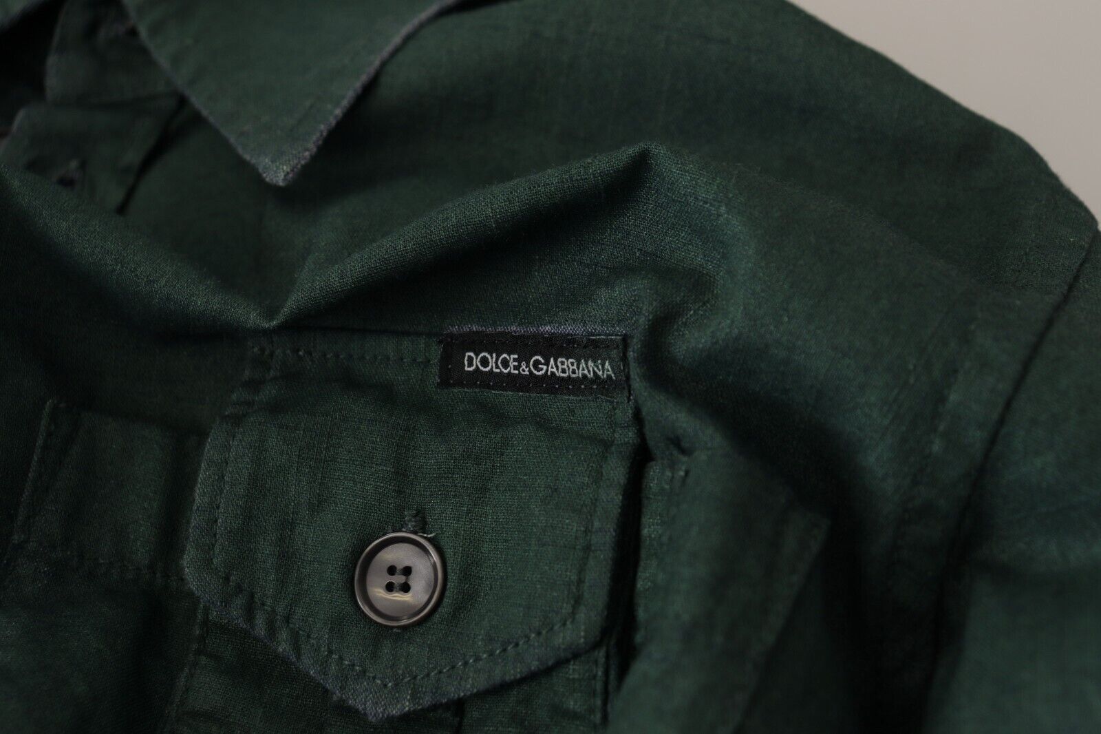 Dolce & Gabbana Dark Green Button Down Long Sleeves Shirt | Regal Royce