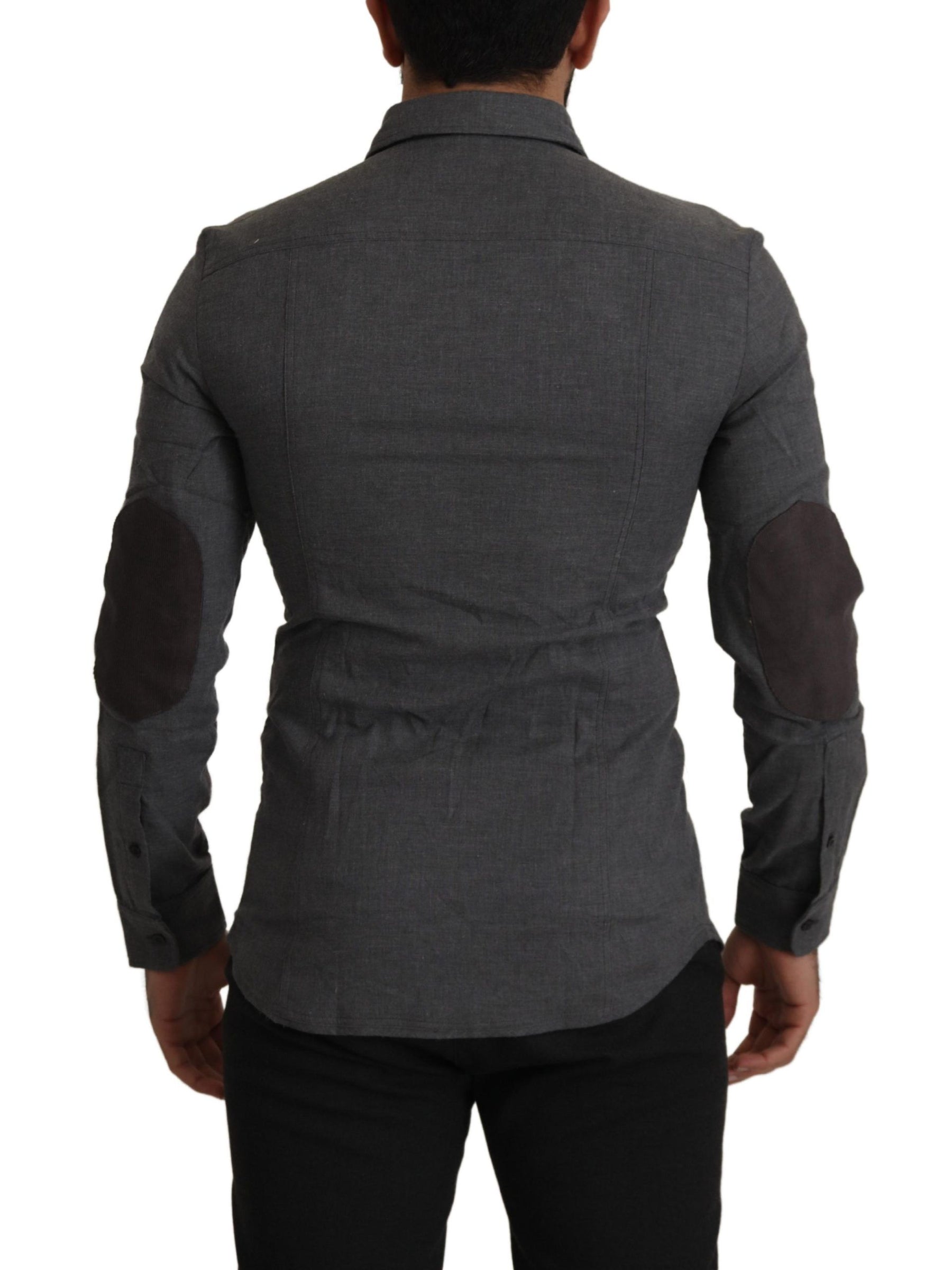Costume National Dark Gray Cotton Casual Mens Shirt | Regal Royce