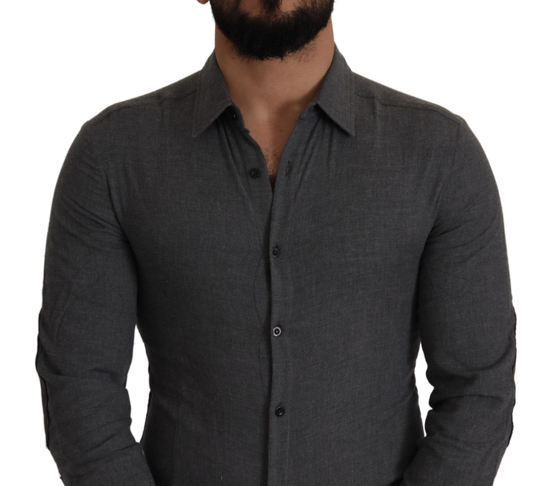 Costume National Dark Gray Cotton Casual Mens Shirt | Regal Royce