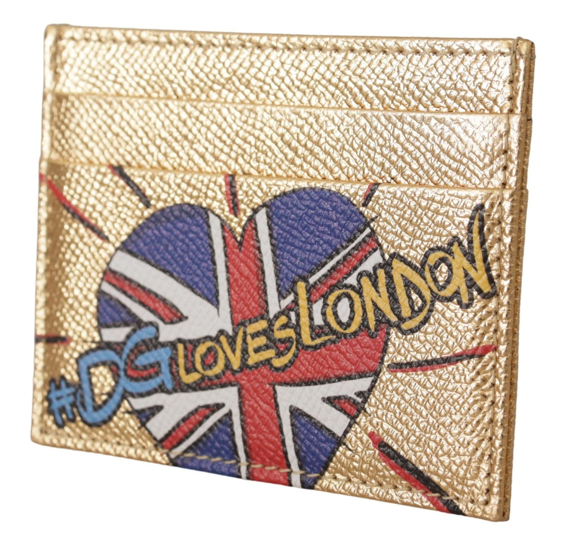 Dolce & Gabbana Gold Leather #DGLovesLondon Women Cardholder Case Wallet | Regal Royce