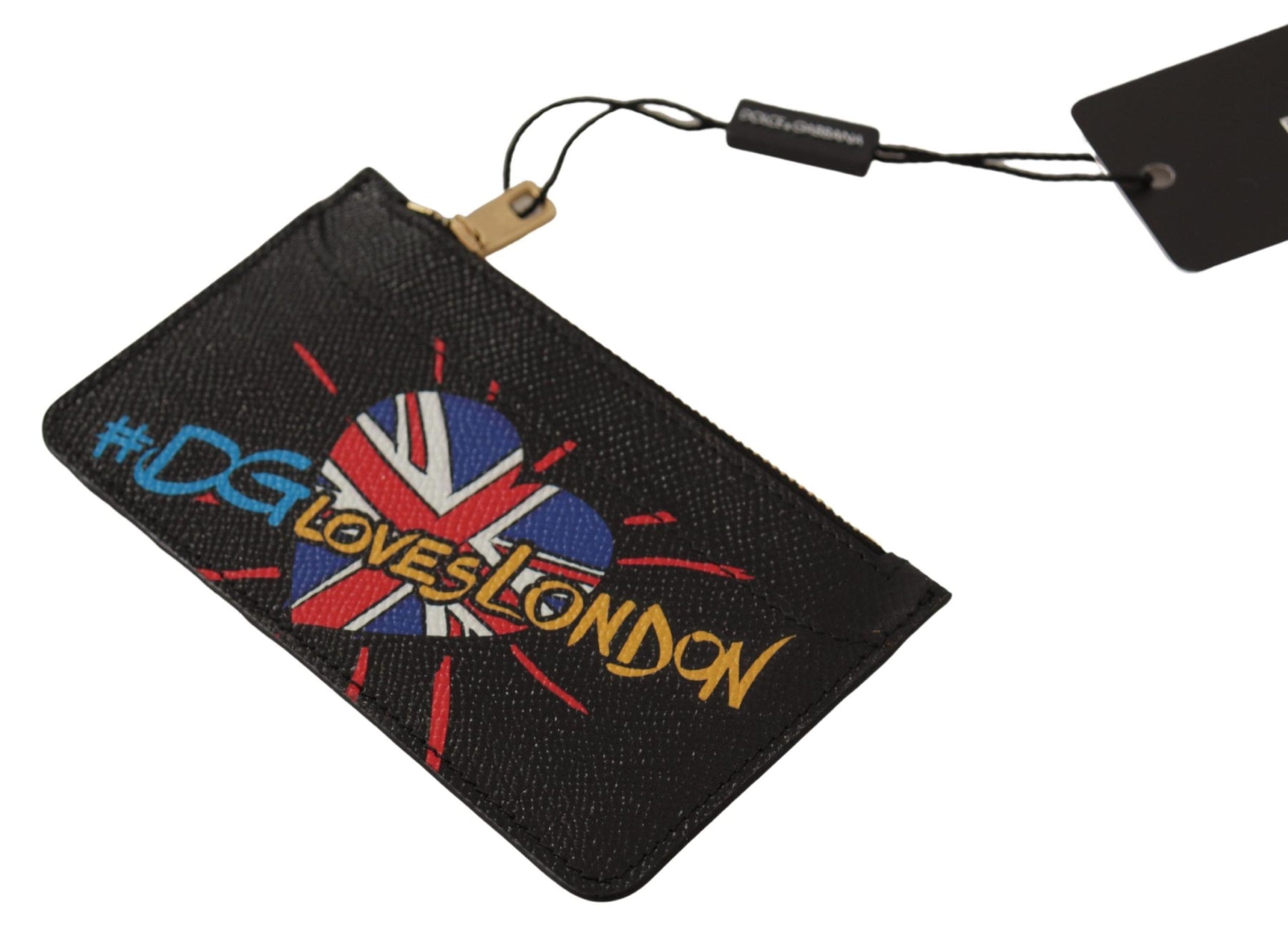 Dolce & Gabbana Black Leather #DGLovesLondon Women Cardholder Coin Case  Wallet | Regal Royce