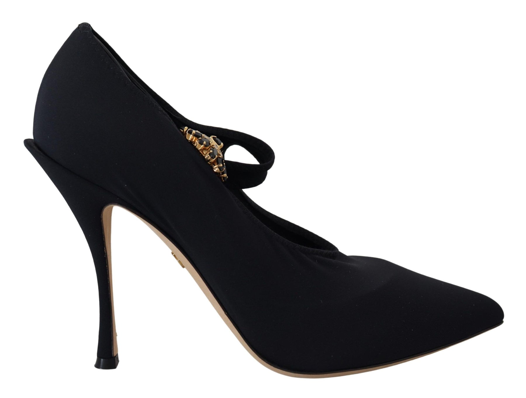 Dolce & Gabbana Black Socks Stretch Crystal Pumps Shoes | Regal Royce