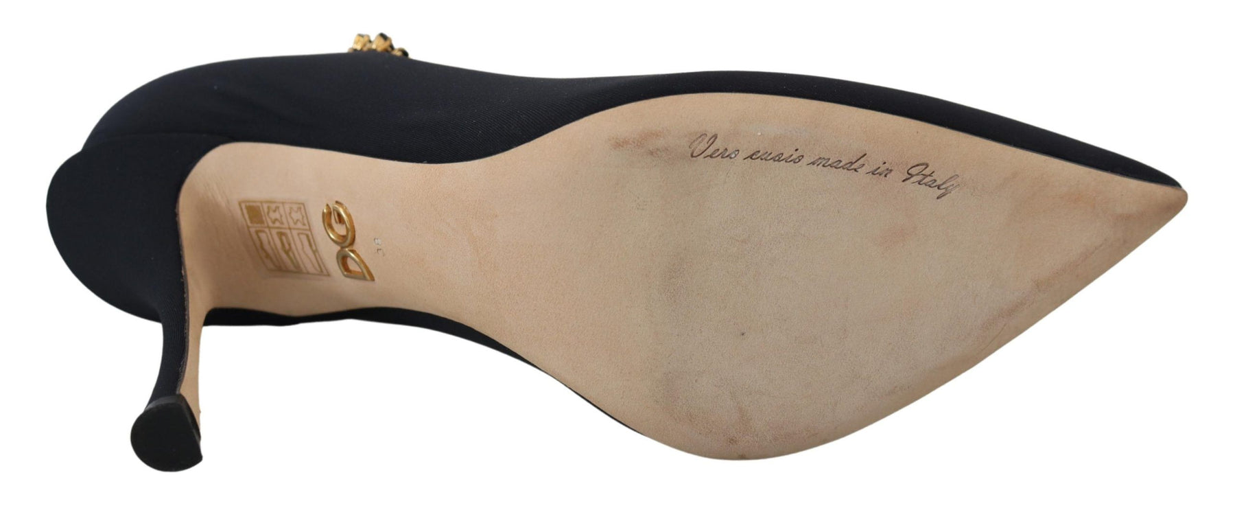 Dolce & Gabbana Black Socks Stretch Crystal Pumps Shoes | Regal Royce