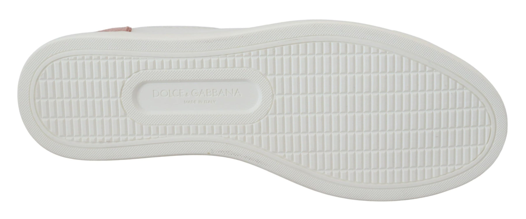 Dolce & Gabbana White Pink Leather Low Top Sneakers Shoes | Regal Royce