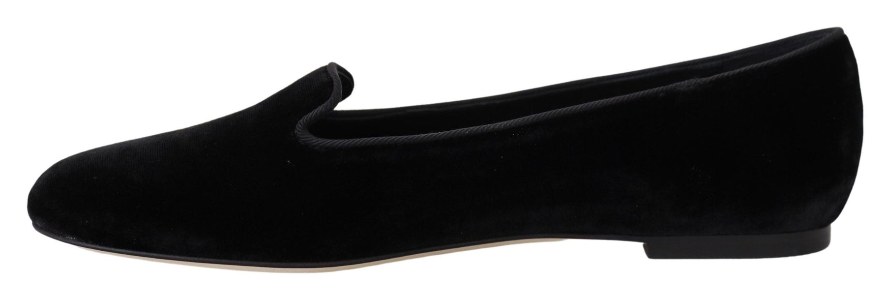 Dolce & Gabbana Black Velvet Slip Ons Loafers Flats Shoes | Regal Royce