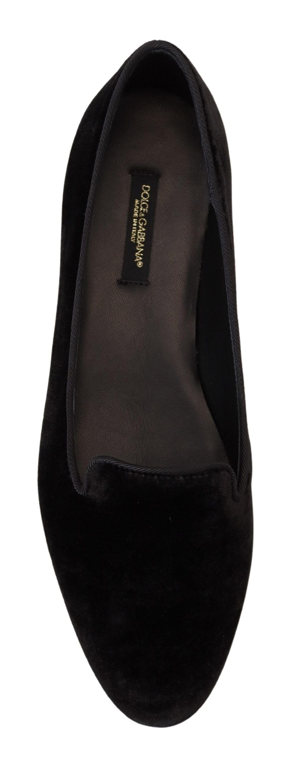 Dolce & Gabbana Black Velvet Slip Ons Loafers Flats Shoes | Regal Royce