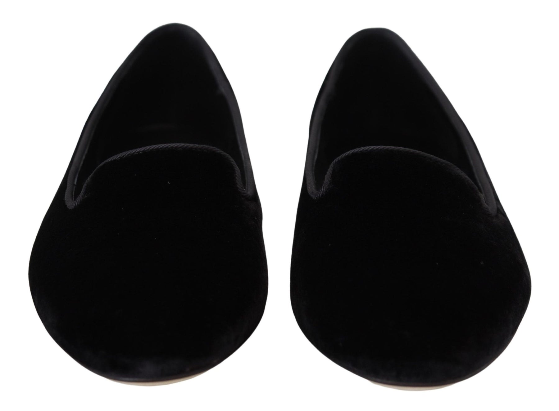 Dolce & Gabbana Black Velvet Slip Ons Loafers Flats Shoes | Regal Royce