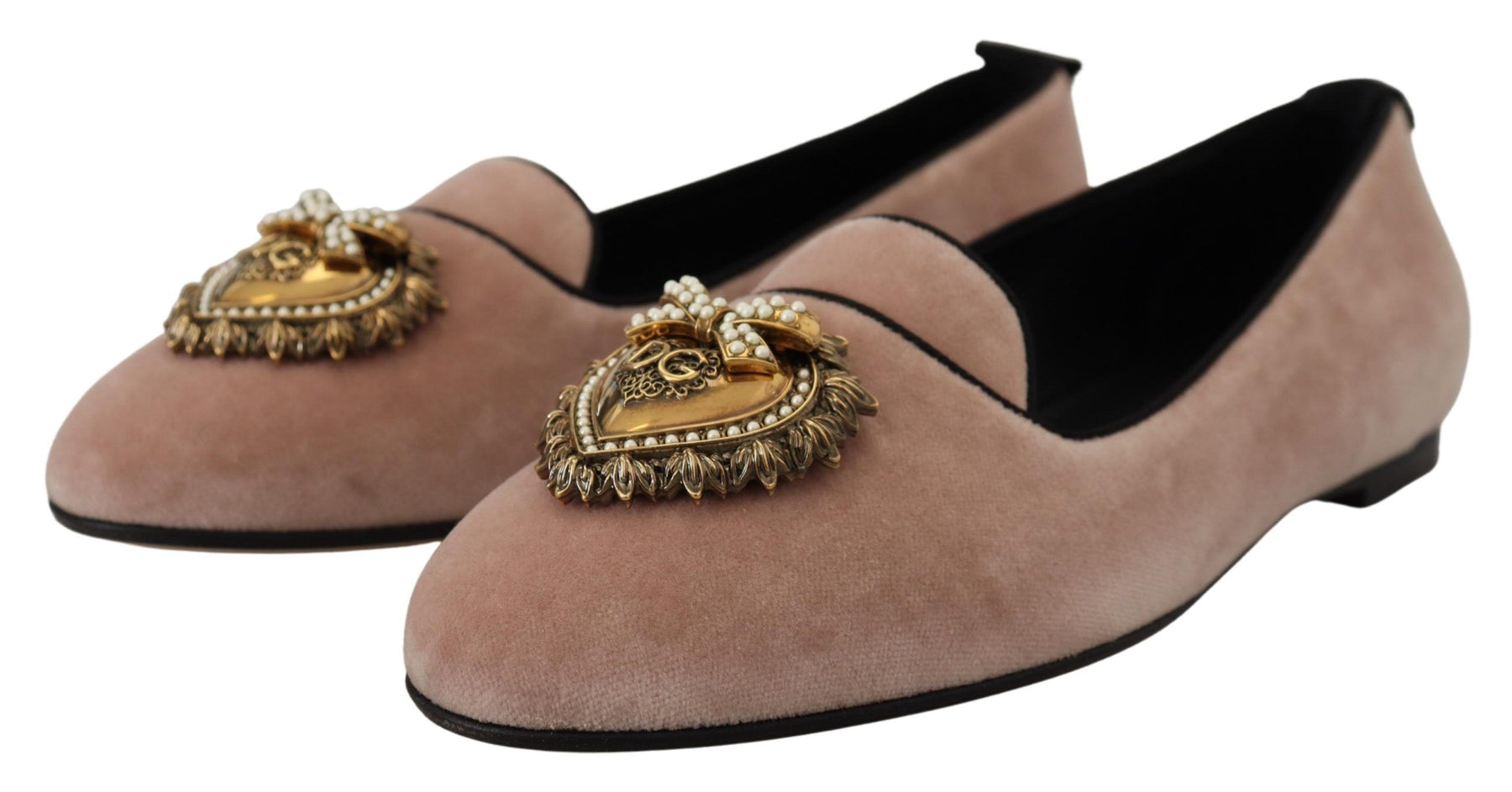 Dolce & Gabbana Pink Velvet Slip Ons Loafers Flats Shoes | Regal Royce