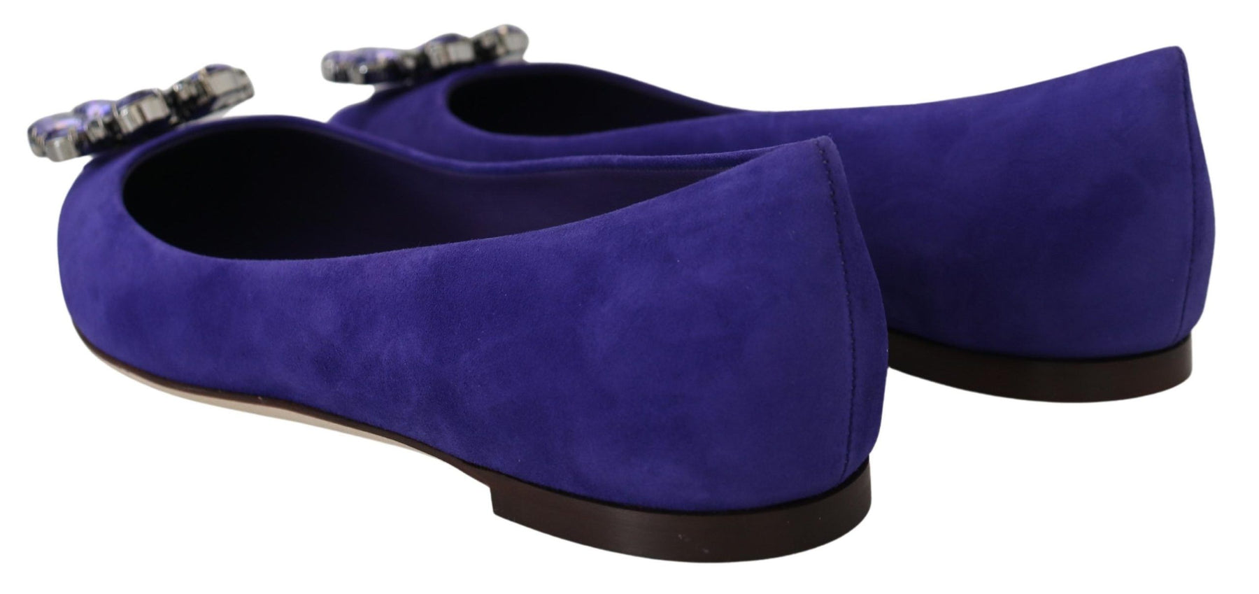 Dolce & Gabbana Purple Suede Crystals Loafers Flats Shoes | Regal Royce