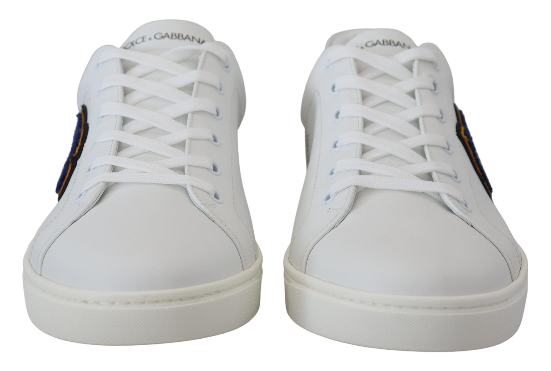 Dolce & Gabbana White Leather DG Logo Casual Sneakers Shoes | Regal Royce