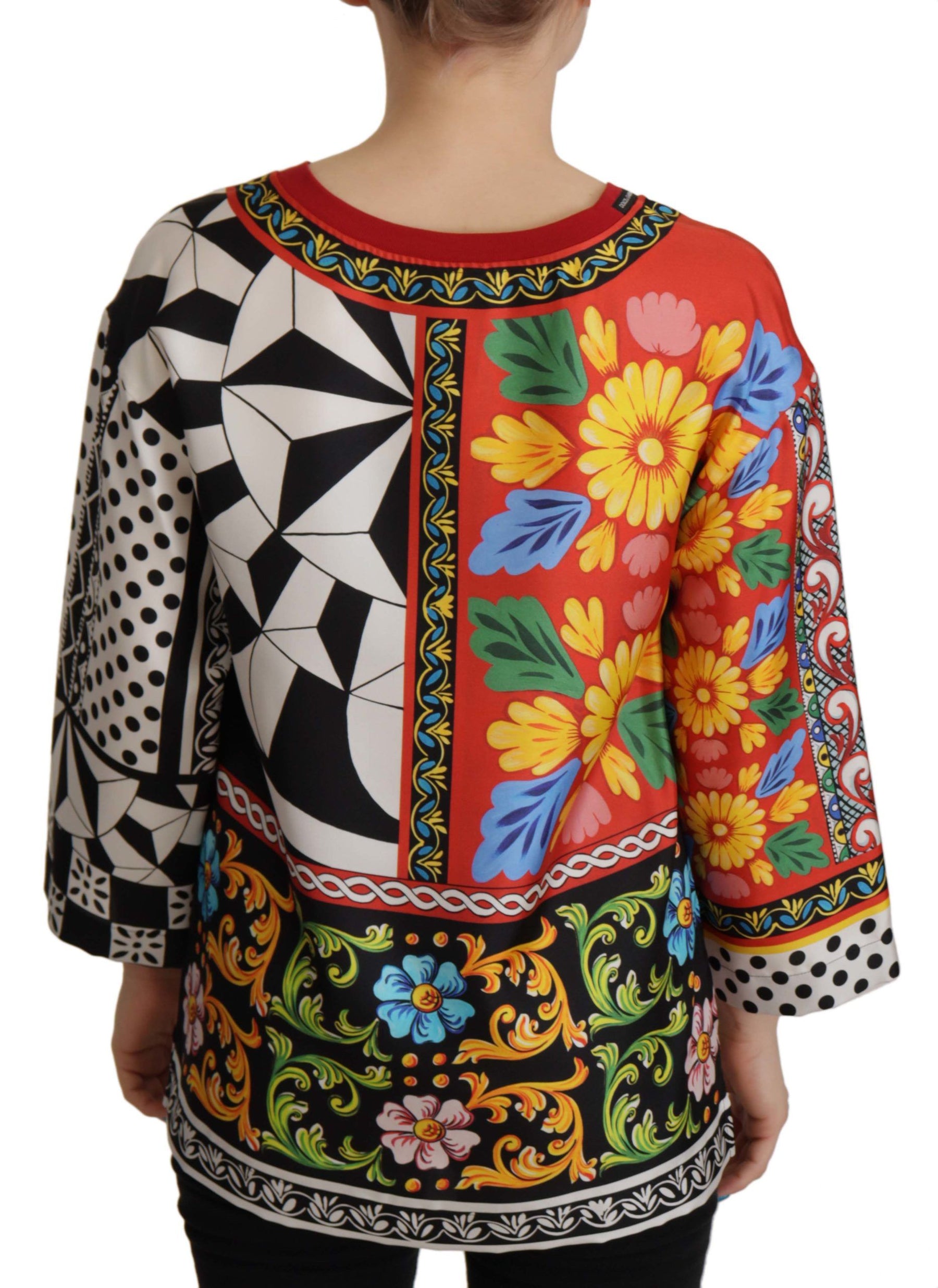 Dolce & Gabbana Multicolor Printed Baroque Loose Long Sleeve | Regal Royce