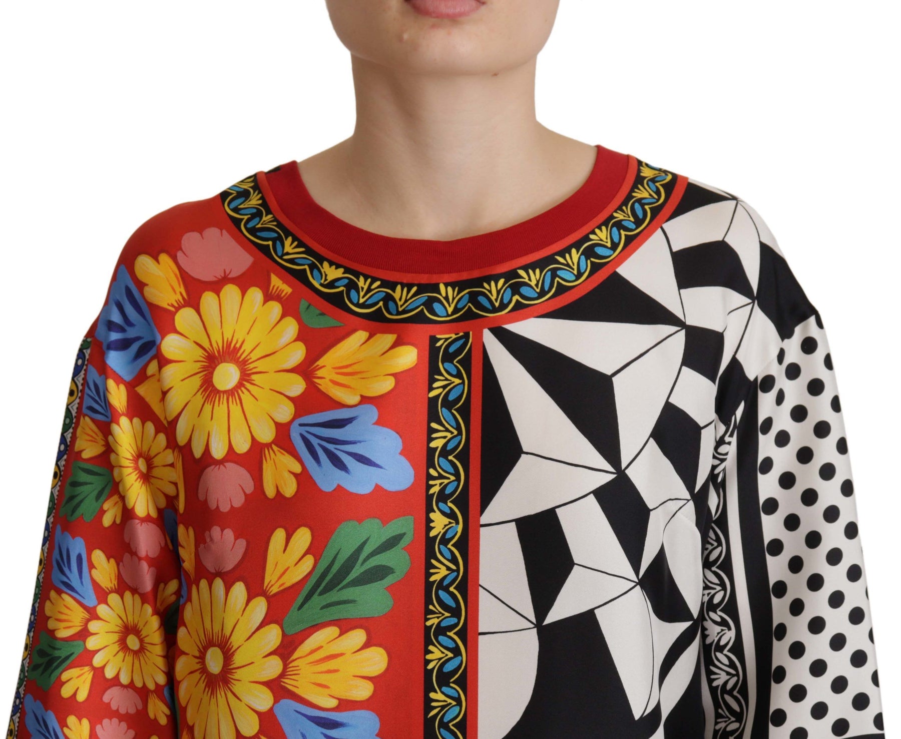 Dolce & Gabbana Multicolor Printed Baroque Loose Long Sleeve | Regal Royce