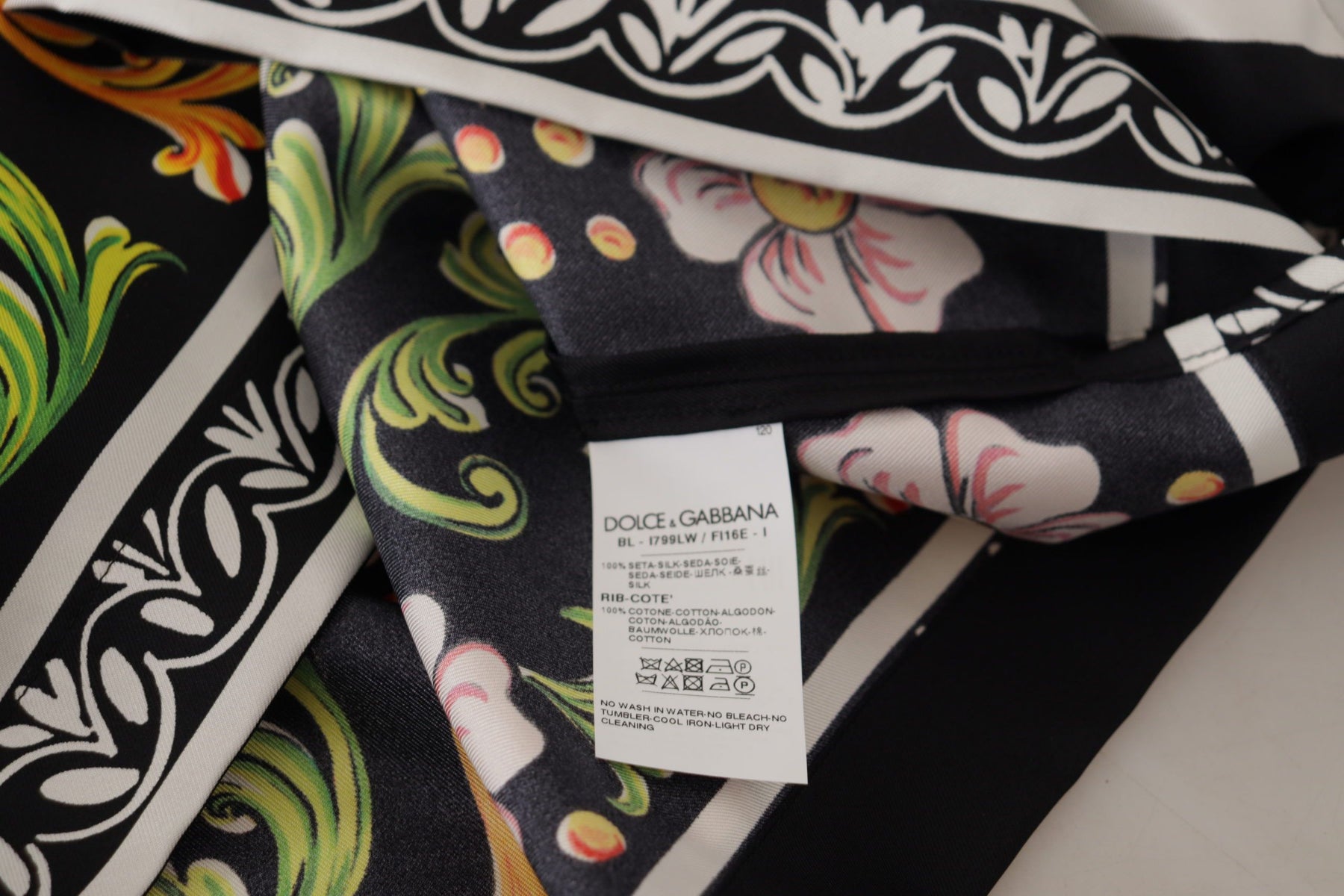 Dolce & Gabbana Multicolor Printed Baroque Loose Long Sleeve | Regal Royce