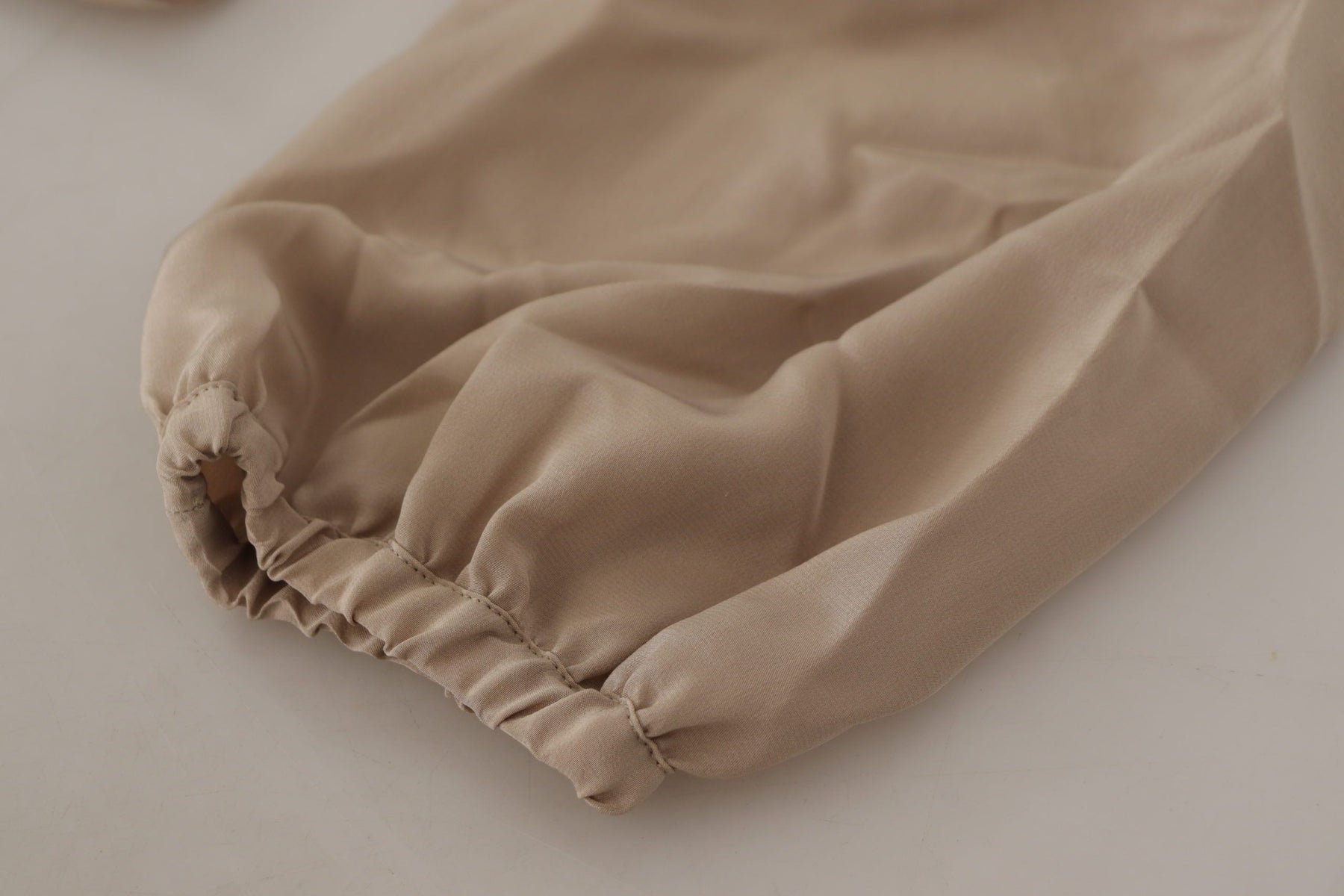 Dolce & Gabbana Brown Waistband Sleeves Ascot Collar Top Blouse | Regal Royce