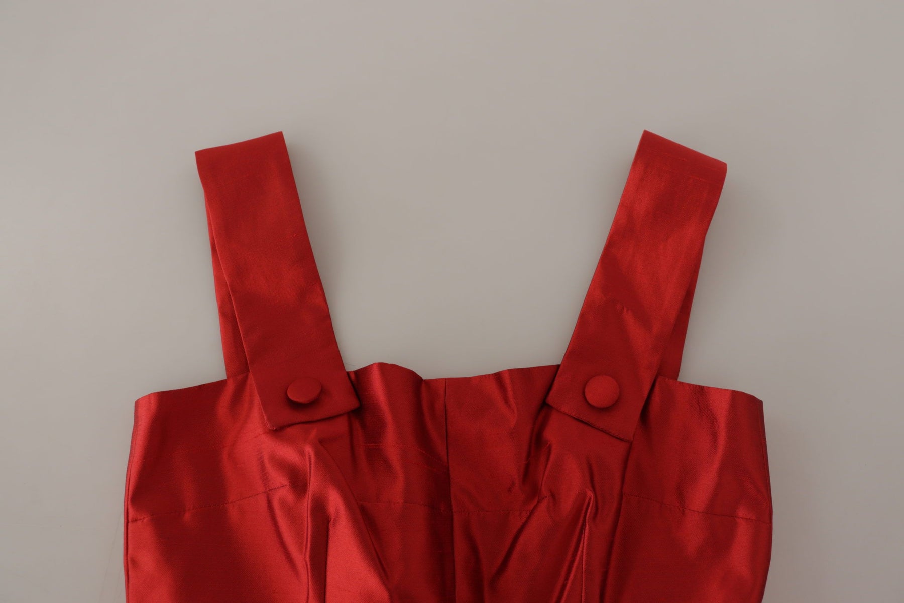 Dolce & Gabbana Red A-line Pleated Satin Silk Dress | Regal Royce