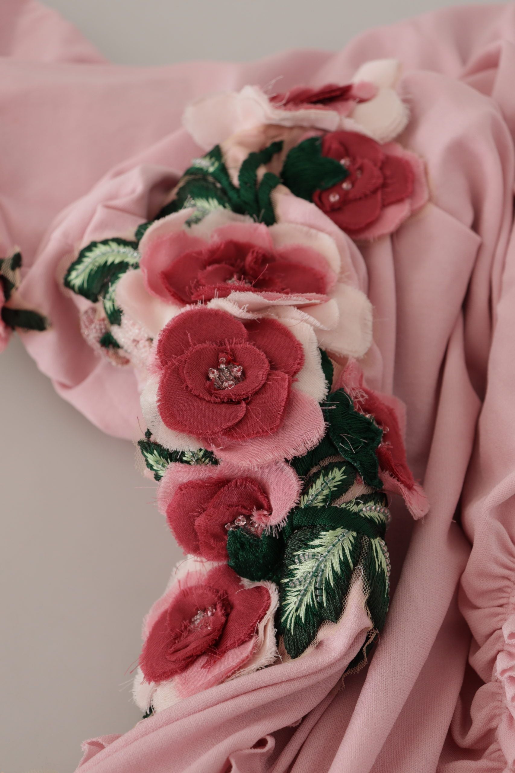 Dolce & Gabbana Pink Flower Embellished One Shoulder Dress | Regal Royce