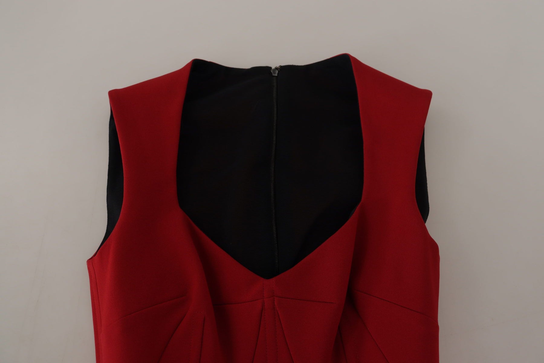 Dolce & Gabbana Red Sweetheart Neck Bodycon Midi Dress | Regal Royce