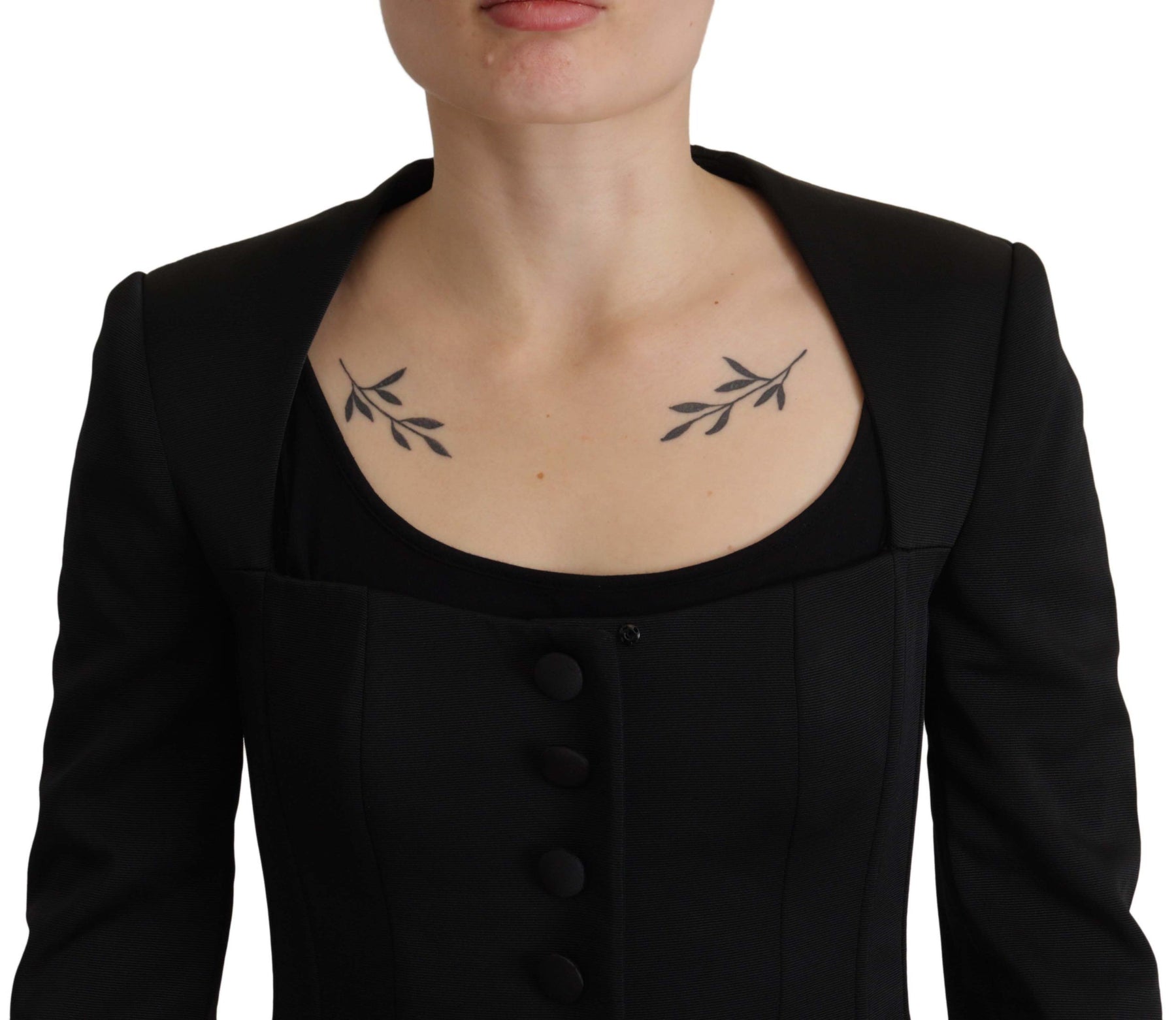 Dolce & Gabbana Black Slim Fit Long Sleeves Snap Jacket | Regal Royce