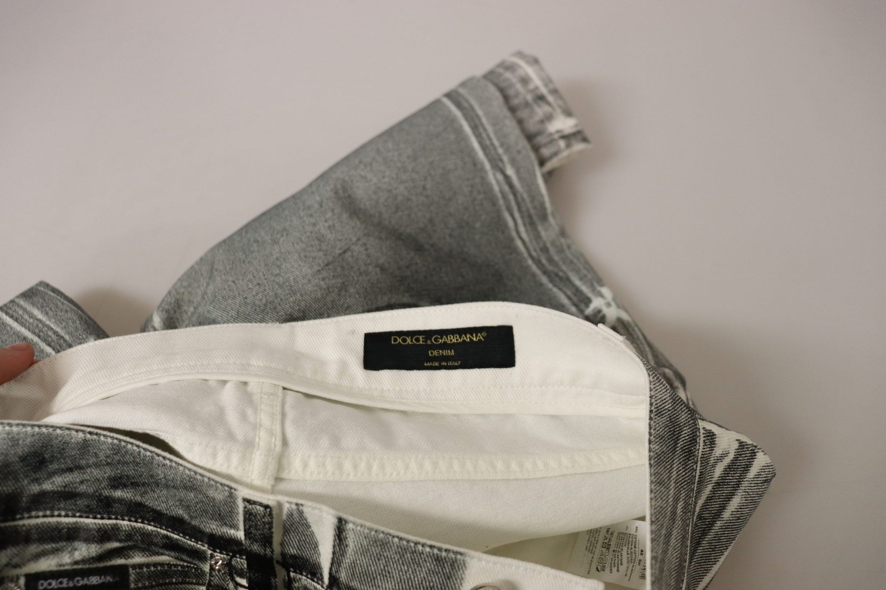 Dolce & Gabbana Grey Washed High Waist Denim Pants Cotton Jeans | Regal Royce