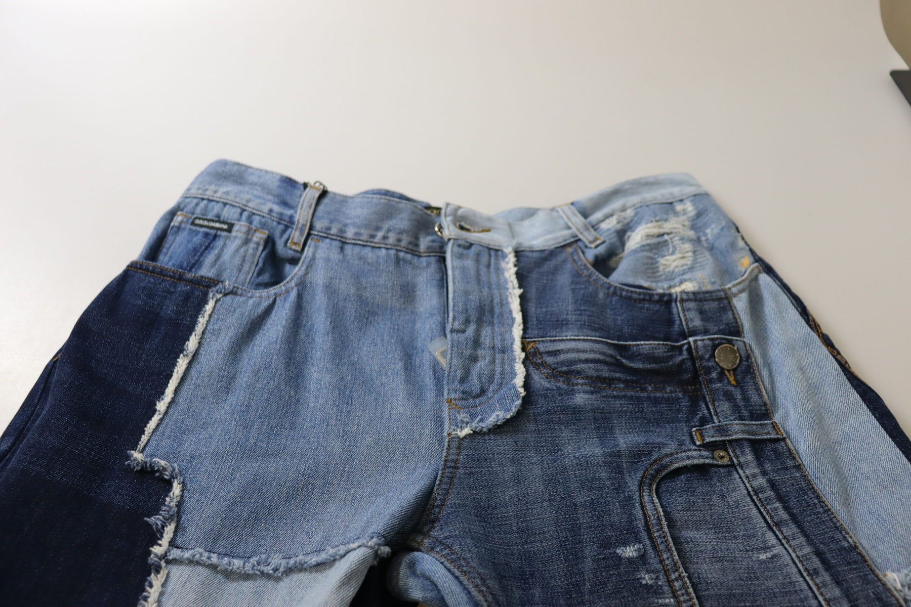 Dolce & Gabbana Multicolor Patchwork High Waist Denim Jeans | Regal Royce