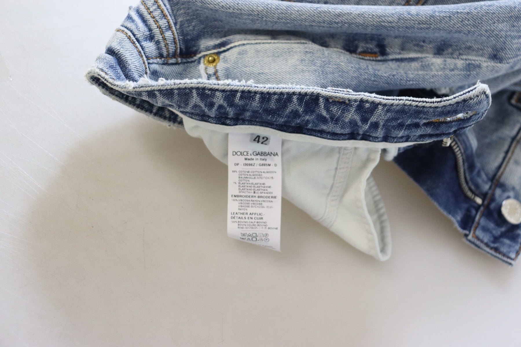 Dolce & Gabbana Blue Cotton Stretch Skinny Low Waist Denim Jeans | Regal Royce