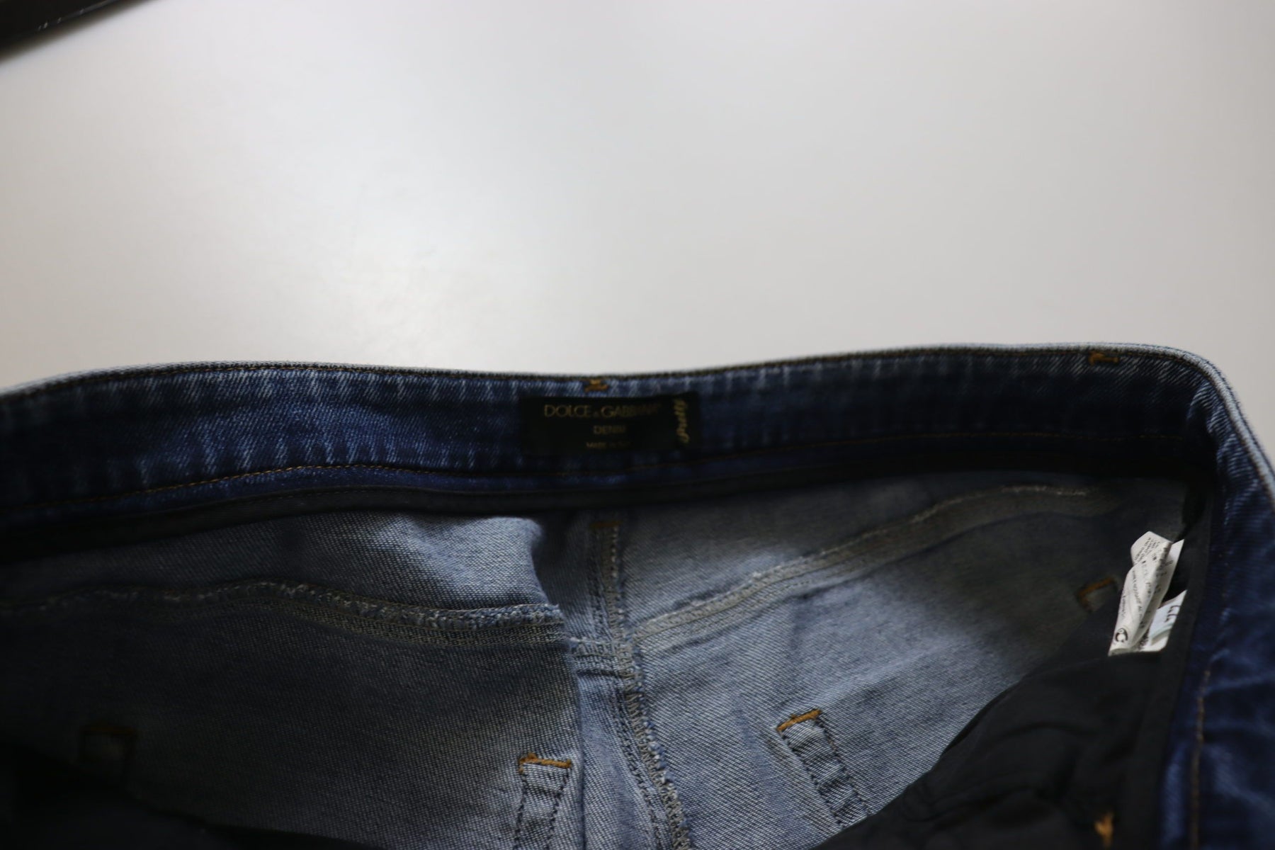 Dolce & Gabbana Blue Washed Cotton Skinny Low Waist Denim Jeans | Regal Royce