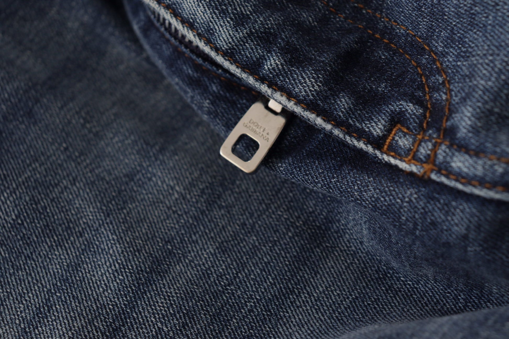 Dolce & Gabbana Blue Denim Crystal Embellished Pants Jeans