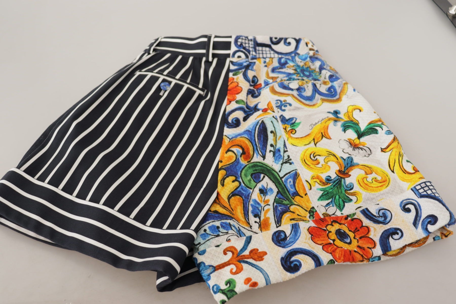 Dolce & Gabbana Multicolor Stripes Majolica Bermuda Shorts | Regal Royce