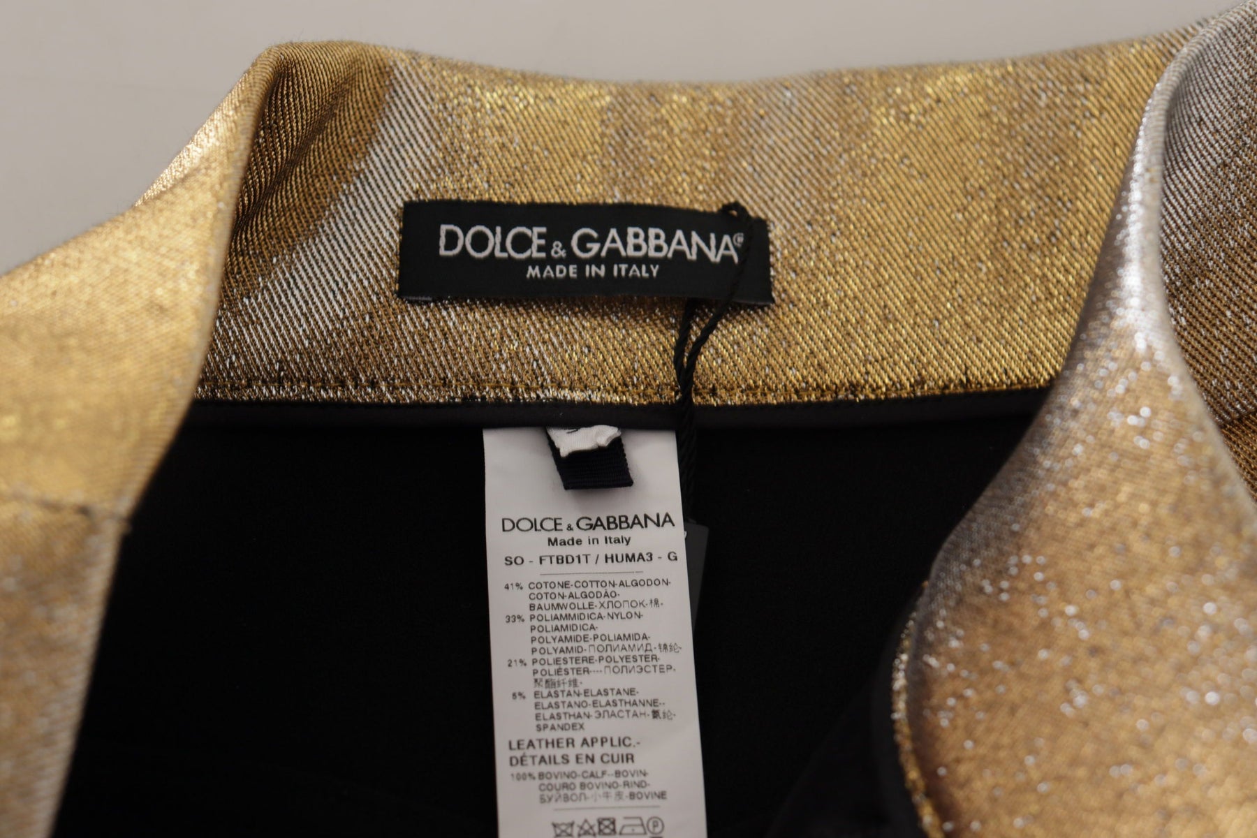 Dolce & Gabbana Gold Cotton Blend Glittered Hot Shorts | Regal Royce