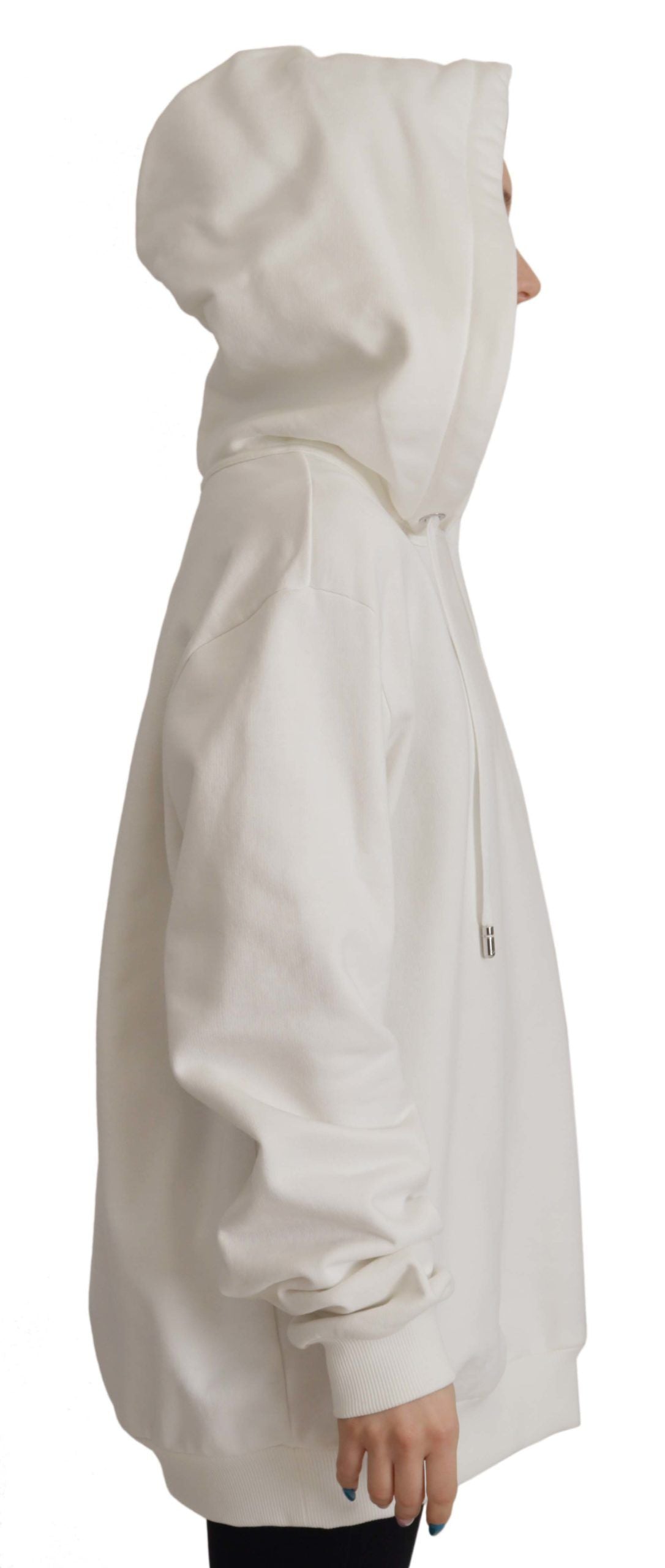 Dolce & Gabbana White Hoodie Pullover Embroidered Sweater | Regal Royce