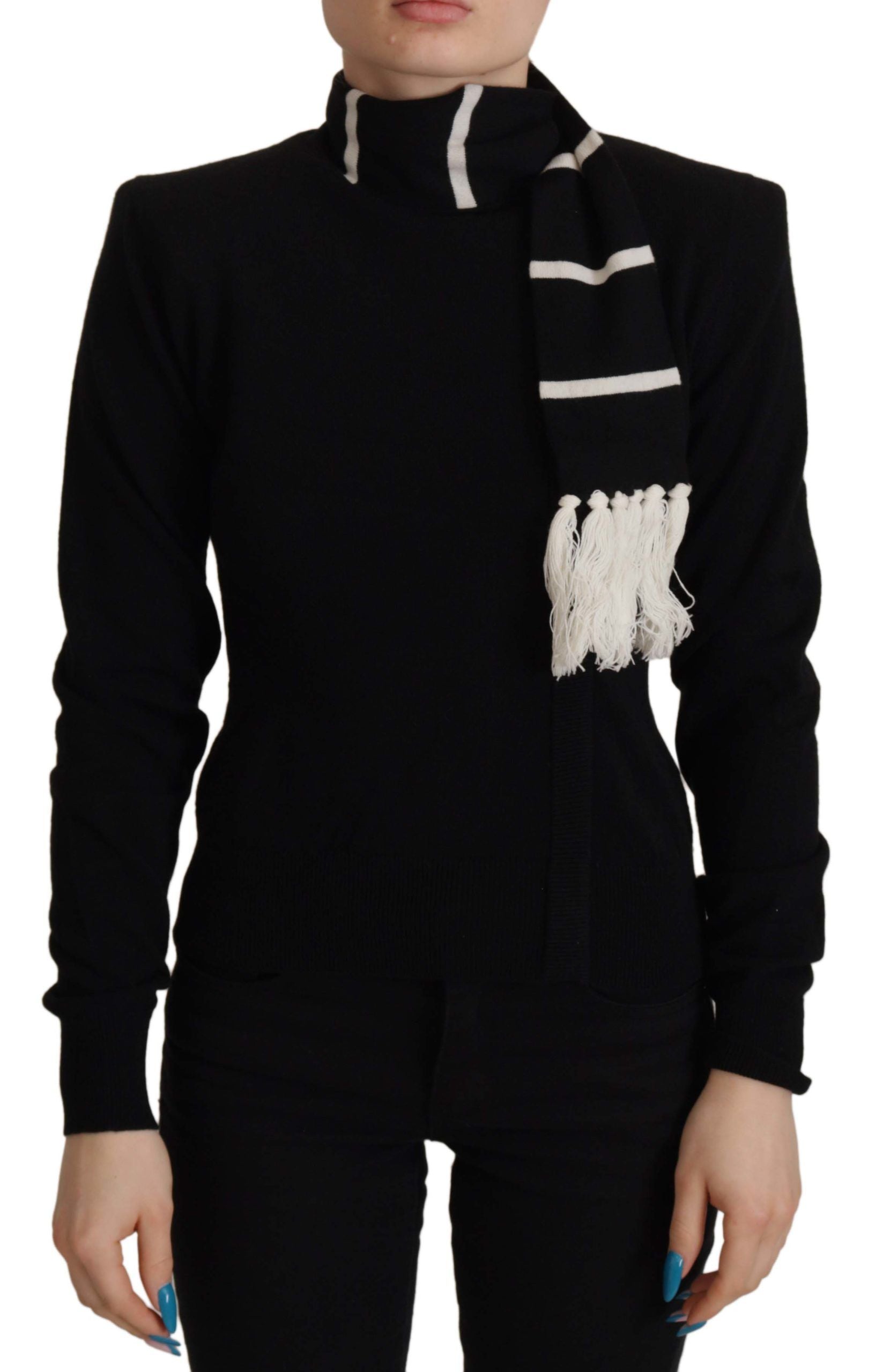 Dolce & Gabbana Black Cashmere Turtleneck Pullover Sweater | Regal Royce