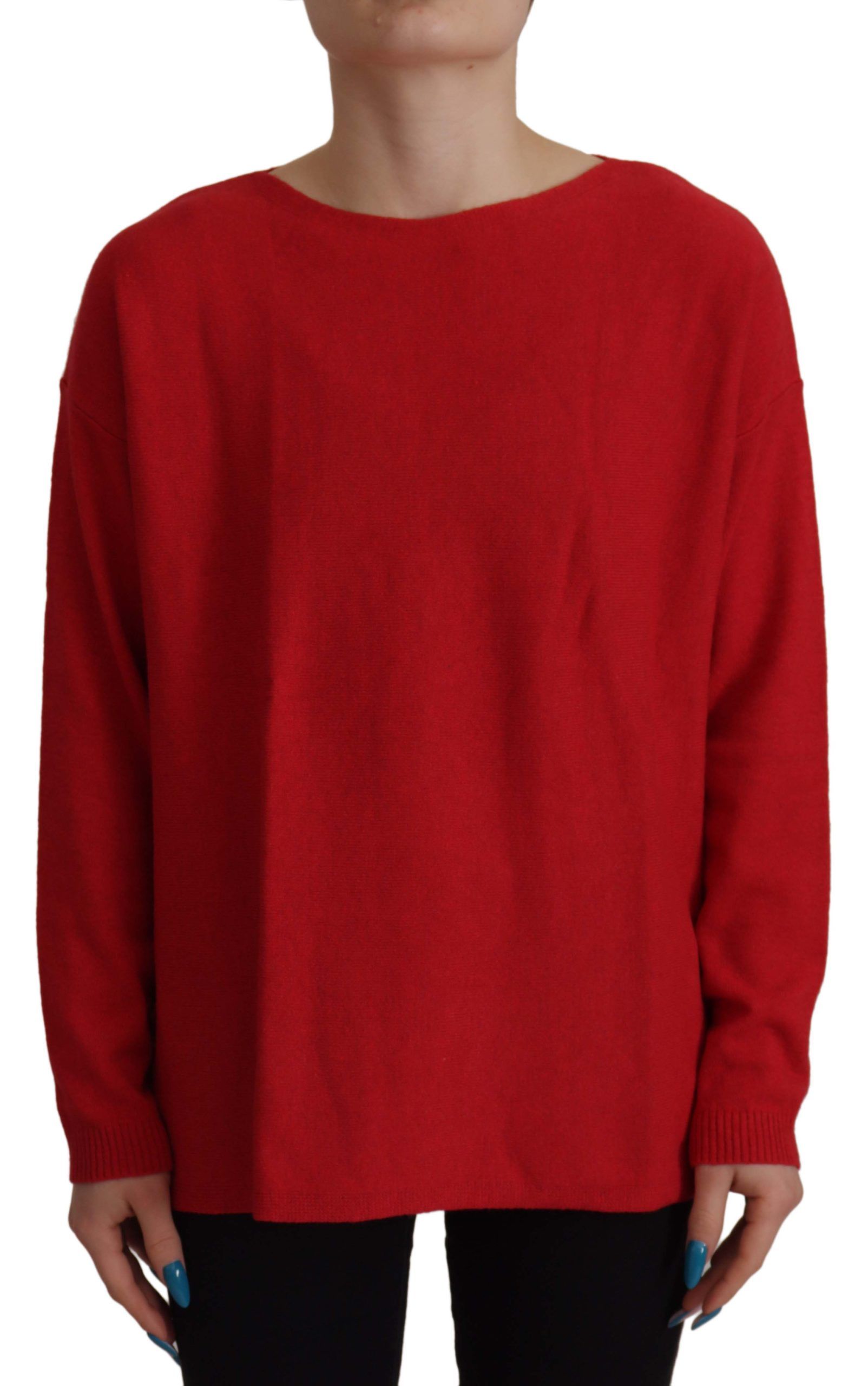 Dolce & Gabbana Red Wool Knit Round Neck Pullover Sweater | Regal Royce