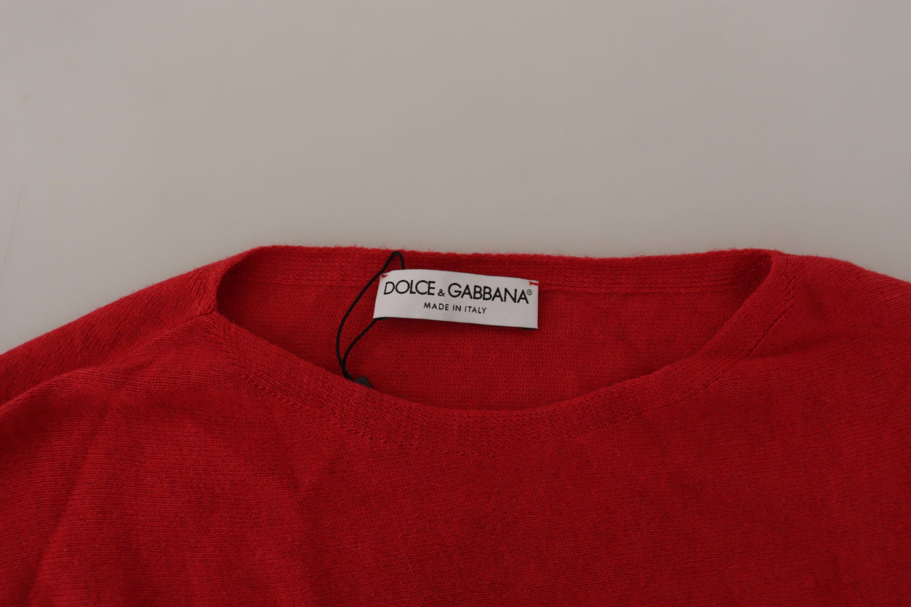 Dolce & Gabbana Red Wool Knit Round Neck Pullover Sweater | Regal Royce