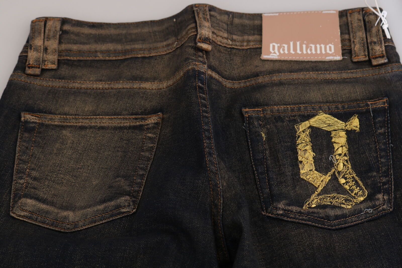 John Galliano Black Washed Mid Waist Flared Denim Pants Cotton | Regal Royce