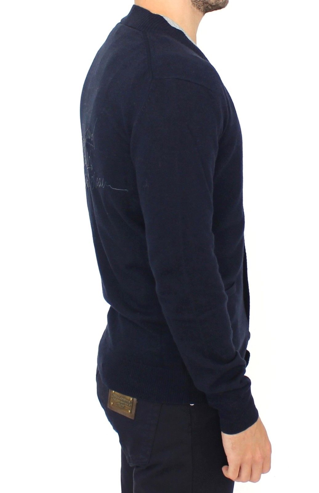 Ermanno Scervino Blue Wool Cashmere Cardigan Pullover Sweater | Regal Royce