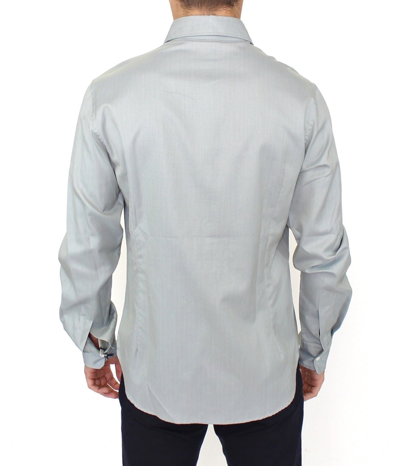 Ermanno Scervino Gray Cotton Long Sleeve Casual Shirt Top | Regal Royce
