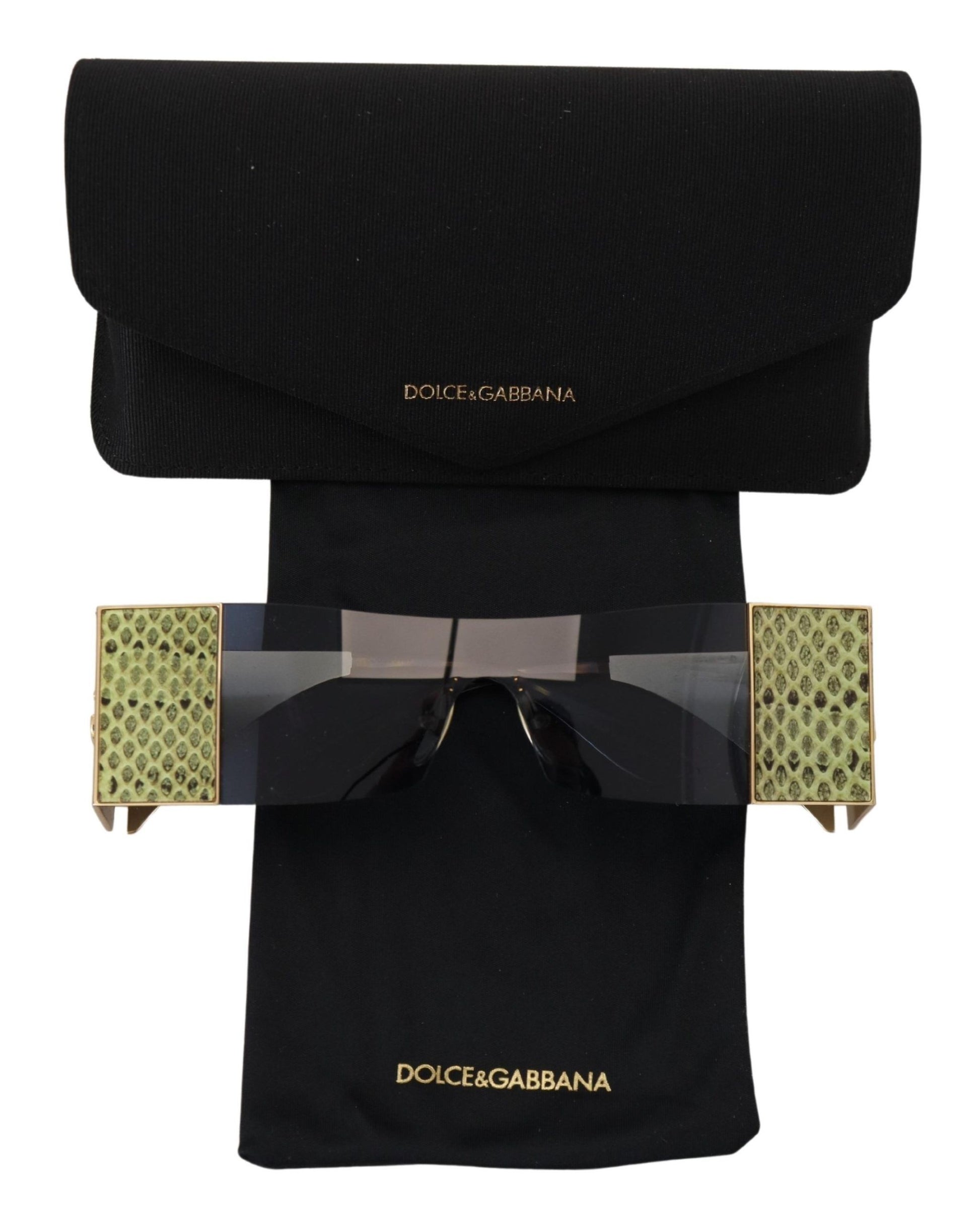 Dolce & Gabbana Gold Metal Rectangle Shades DG2263 Sunglasses
