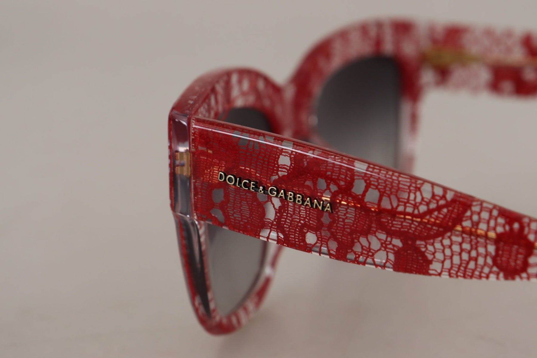 Dolce & Gabbana Red Lace Acetate Rectangle Shades  DG4231F  Sunglasses | Regal Royce