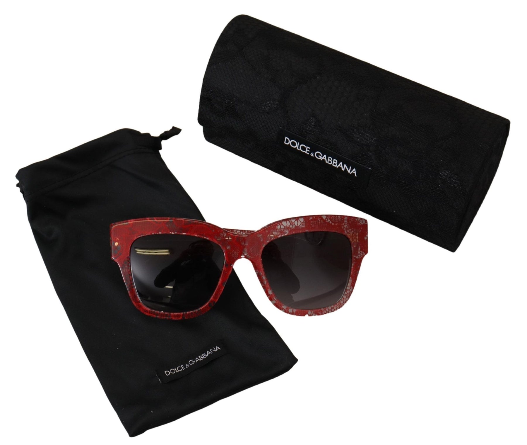 Dolce & Gabbana Red Lace Acetate Rectangle Shades DG4231Sunglasses | Regal Royce