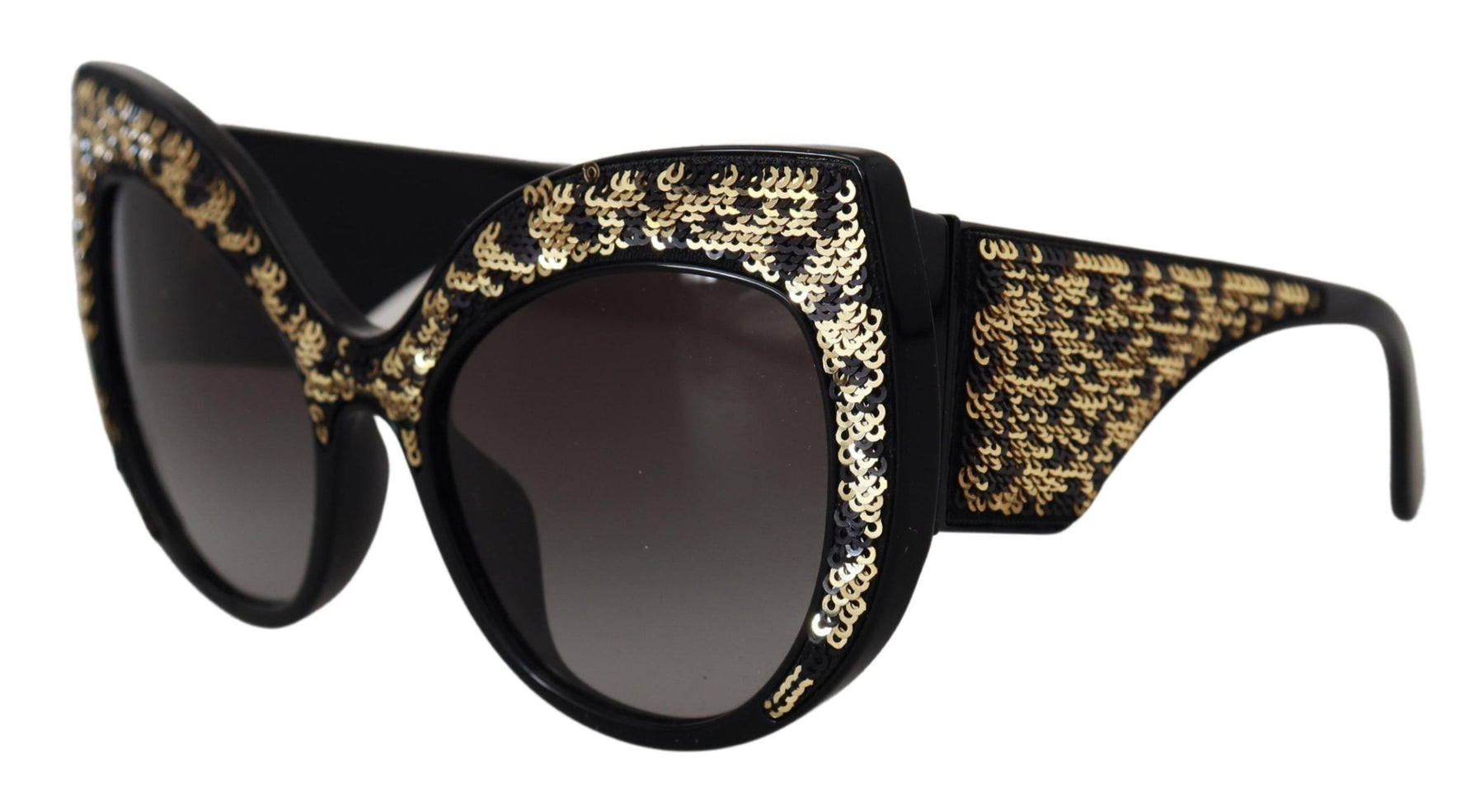 Dolce & Gabbana Black Gold Sequin Butterfly Polarized DG4326 Sunglasses | Regal Royce